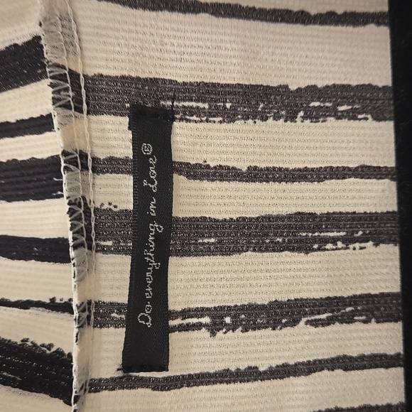 Anthropologie Do Everything in Love Black and White Striped Kimono Cardigan Wrap - Picture 4 of 9